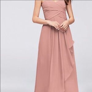 David’s Bridal Ballet Strapless Chiffon Dress Long